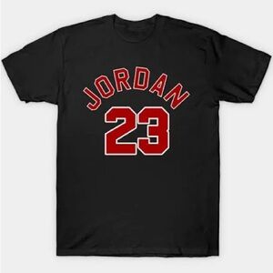 Jordan Men's Black and Red Graphic Tee